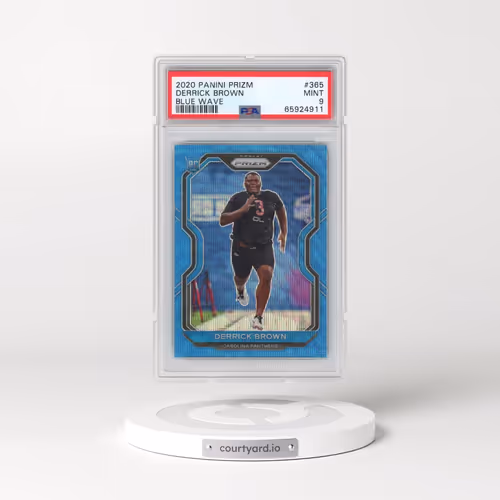 2020 Panini Prizm #365 Derrick Brown - Blue Wave (PSA 9 MINT)