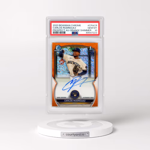 2023 Bowman Chrome Prospect Autographs #CPACR Carlos Rodriguez - Orange Shimmer (PSA 10 GEM MINT)