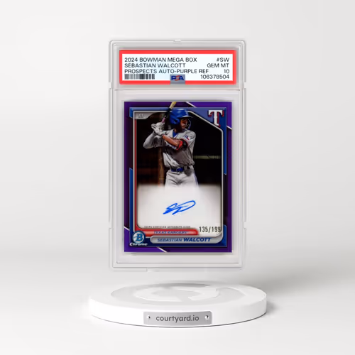 2024 Bowman Mega Box Chrome Bowman Prospect Mega Autographs #SW Sebastian Walcott - Purple Refractor (PSA 10 GEM MINT)