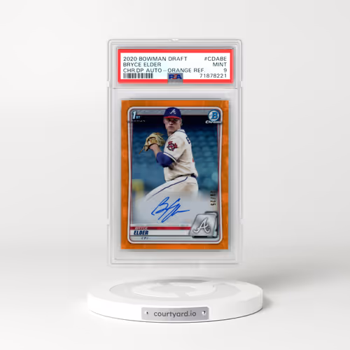 2020 Bowman Draft Chrome Draft Picks Autographs #CDABE Bryce Elder - Orange Refractor (PSA 9 MINT)