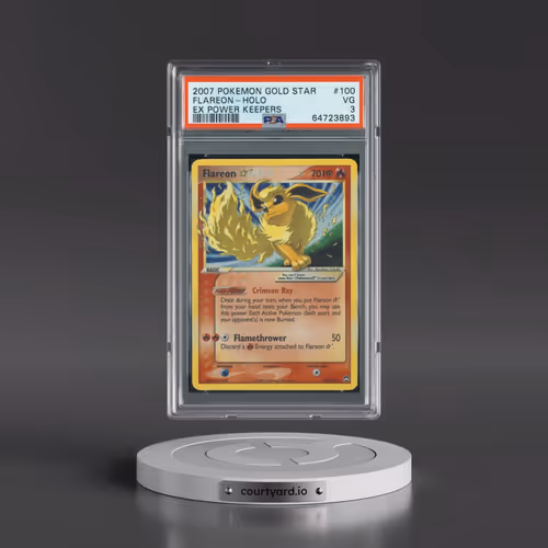 2007 Pokémon EX Power Keepers #100 Flareon - Holo Gold Star (PSA 3 VG)