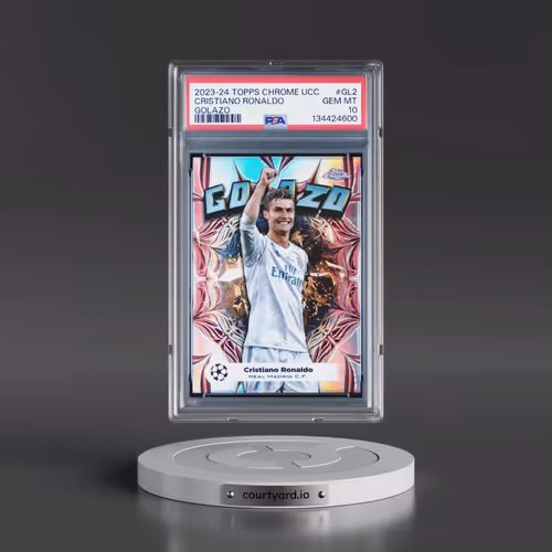 2023-24 Topps Chrome UEFA Club Competitions Golazo #GL2 Cristiano Ronaldo (PSA 10 GEM MINT)