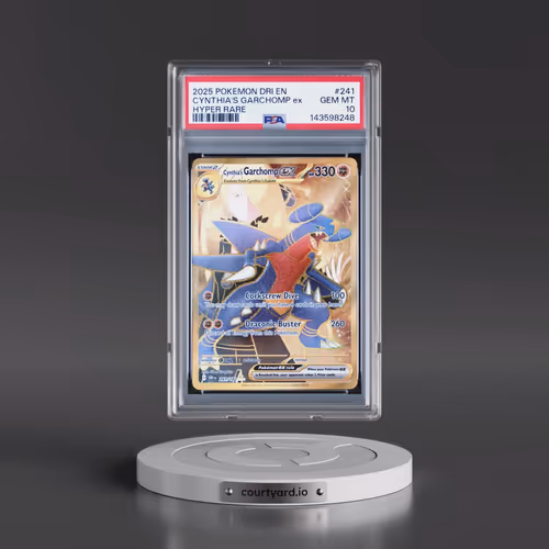 2025 Pokémon Dri EN-Destined Rivals #241 Cynthia's Garchomp EX - Holo Hyper Rare (PSA 10 GEM MINT)