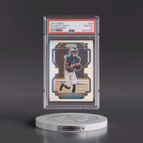 2021 Panini Prizm #335 DeVonta Smith - Silver Prizm (PSA 10 GEM MINT)