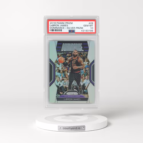 2018 Panini Prizm Dominance #29 LeBron James - Silver Prizm (PSA 10 GEM MINT)