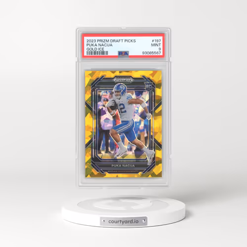 2023 Panini Prizm Draft Picks #197 Puka Nacua - Gold Ice (PSA 9 MINT)