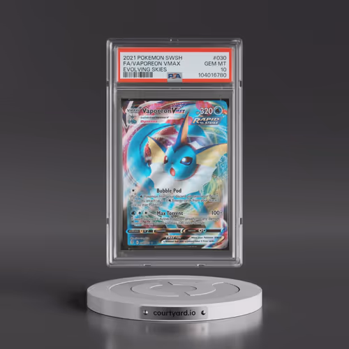2021 Pokémon Sword & Shield Evolving Skies #030 Vaporeon Vmax - Full Art (PSA 10 GEM MINT)