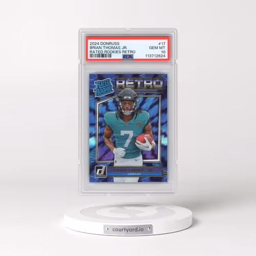 2024 Panini Donruss Rated Rookies Retro #17 Brian Thomas Jr. (PSA 10 GEM MINT)