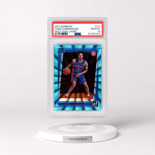 2021 Panini Donruss #211 Cade Cunningham - Holo Teal Laser (PSA 10 GEM MINT)