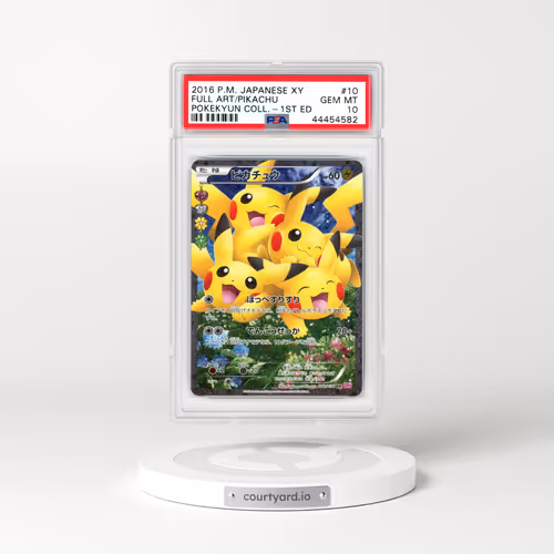 2016 Japanese Pokekyun Collection #10 Pikachu - 1st Edition Full Art Holo (PSA 10 GEM MINT)