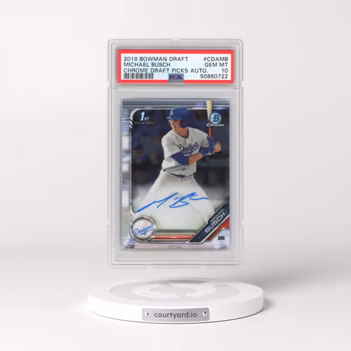 2019 Bowman Draft Chrome Draft Picks Autograph #CDAMB Michael Busch (PSA 10 GEM MINT)