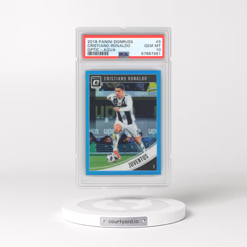 2018 Panini Donruss #9 Cristiano Ronaldo - Optic-Aqua (PSA 10 GEM MINT)