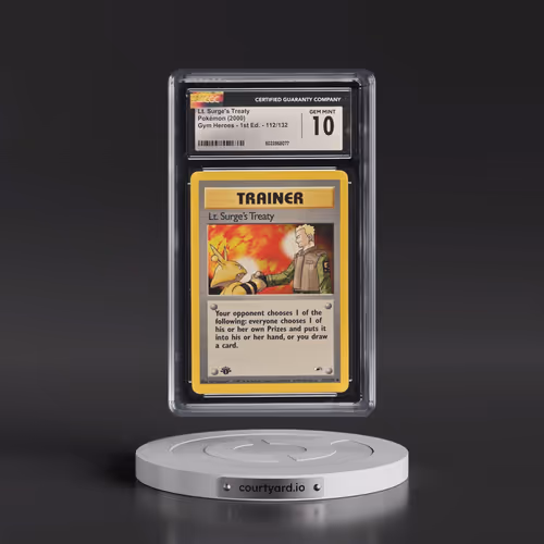 2000 Gym Heroes #112/132 Lt. Surge's Treaty - 1st Edition 1st Edition (CGC 10 GEM MINT)