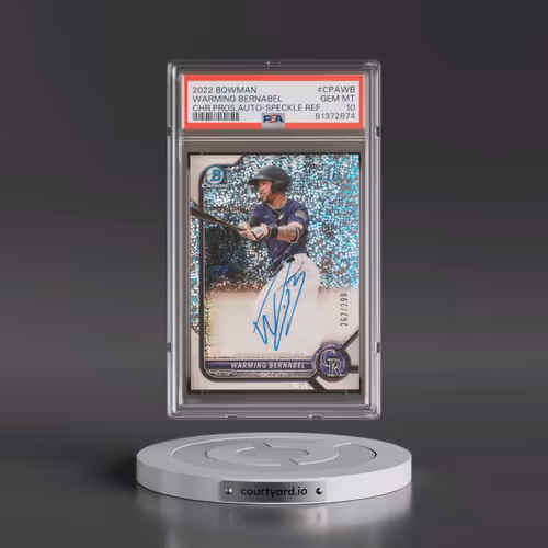 2022 Bowman Chrome Prospect Autographs #CPAWB Warming Bernabel - Speckle Refractor (PSA 10 GEM MINT)