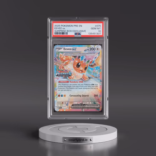 2025 Pokémon Pre EN-Prismatic Evolutions #075 Eevee EX - Holo Surprise Box Exclusive (PSA 10 GEM MIN