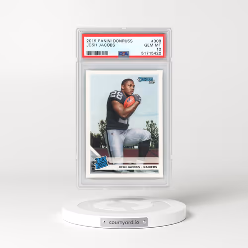 2019 Panini Donruss #308 Josh Jacobs (PSA 10 GEM MINT)