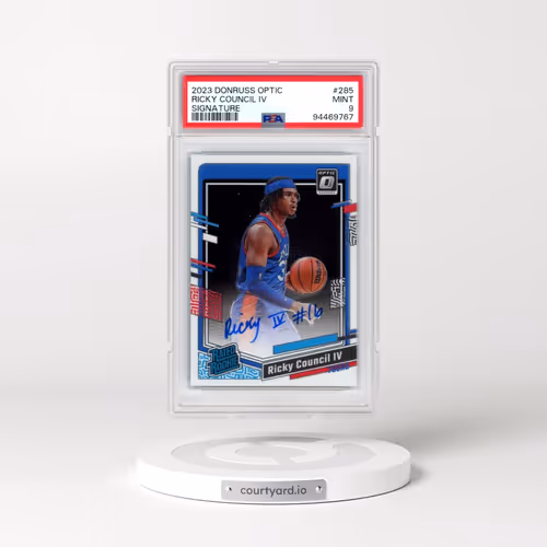 2023 Panini Donruss Optic #285 Ricky Council IV - Signature (PSA 9 MINT)