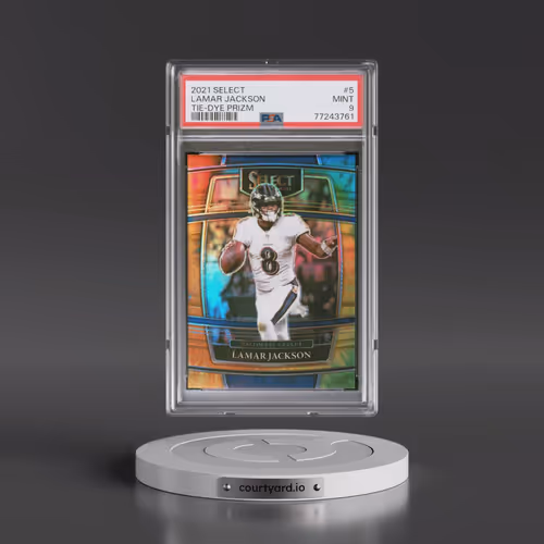 2021 Panini Select #5 Lamar Jackson - Tie-Dye Prizm (PSA 9 MINT)