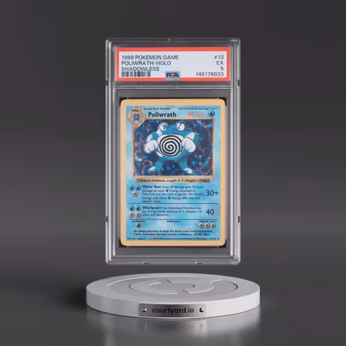 1999 Pokémon Game #13 Poliwrath - Holo Shadowless (PSA 5 EX)