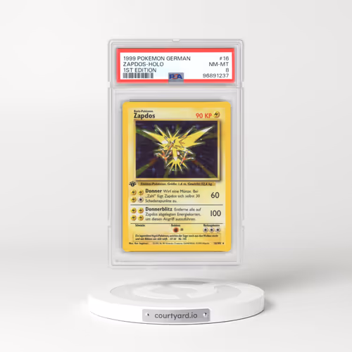1999 German Base Set #16 Zapdos - 1st Edition Holo (PSA 8 NM-MT)