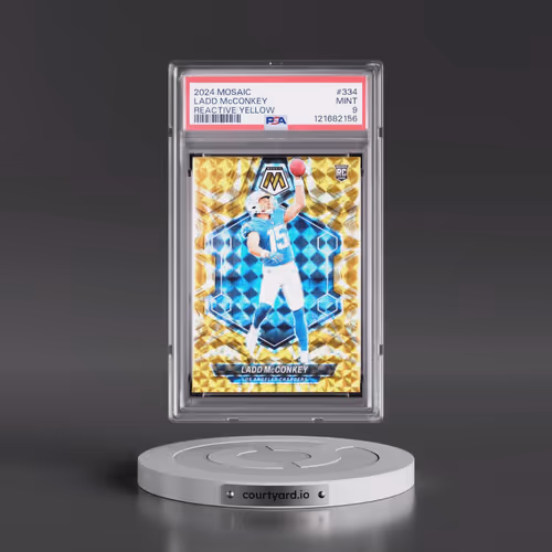 2024 Panini Mosaic #334 Ladd McConkey - Reactive Yellow (PSA 9 MINT)