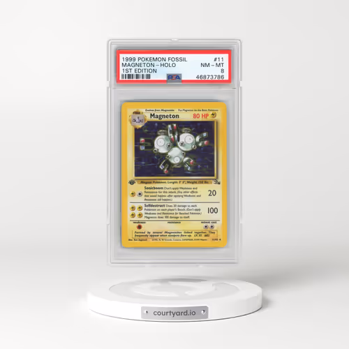 1999 Pokémon Fossil #11 Magneton - 1st Edition Holo (PSA 8 NM-MT)