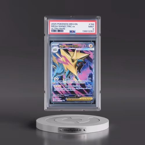 2025 Pokémon Meg EN-Mega Evolution #158 Mega Manectric EX - Holo Ultra Rare (PSA 9 MINT)