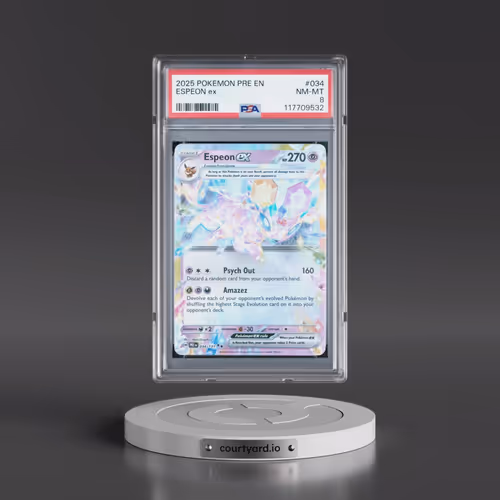 2025 Pokémon Pre EN-Prismatic Evolutions #034 Espeon EX - Holo (PSA 8 NM-MT)