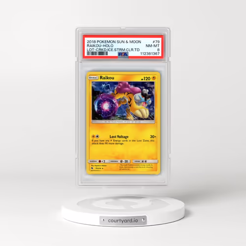 2018 Pokémon Sun & Moon Lost Thunder #79 Raikou - Holo Cracked Ice Storm Caller Theme Deck (PSA 8 NM-MT)