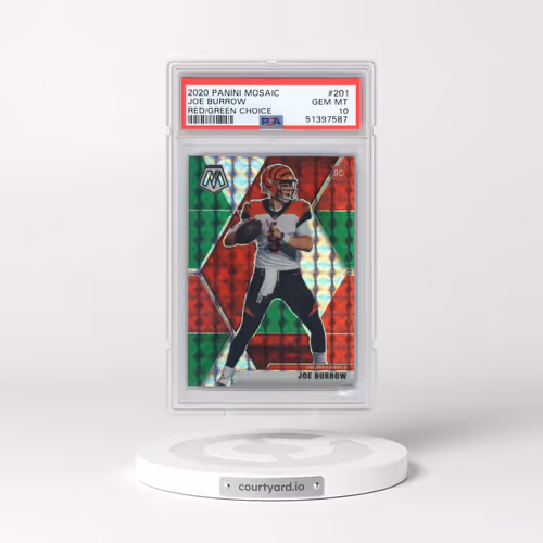 2020 Panini Mosaic #201 Joe Burrow - Red/Green Choice (PSA 10 GEM MINT)