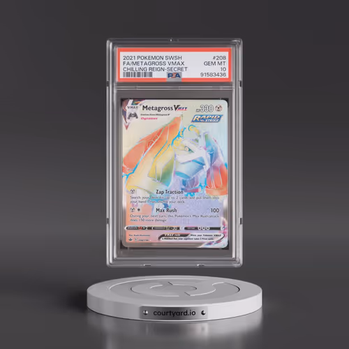2021 Pokémon Sword & Shield Chilling Reign #208 Metagross Vmax - Full Art Secret (PSA 10 GEM MINT)