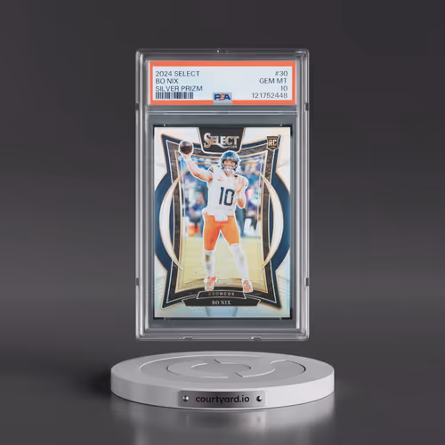 2024 Panini Select #30 Bo Nix - Silver Prizm (PSA 10 GEM MINT)