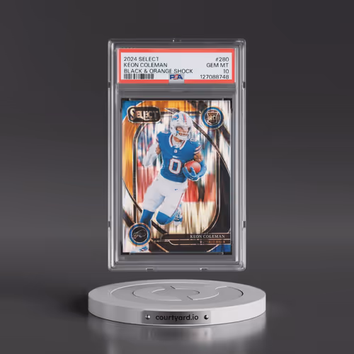 2024 Panini Select #280 Keon Coleman - Black & Orange Shock (PSA 10 GEM MINT)