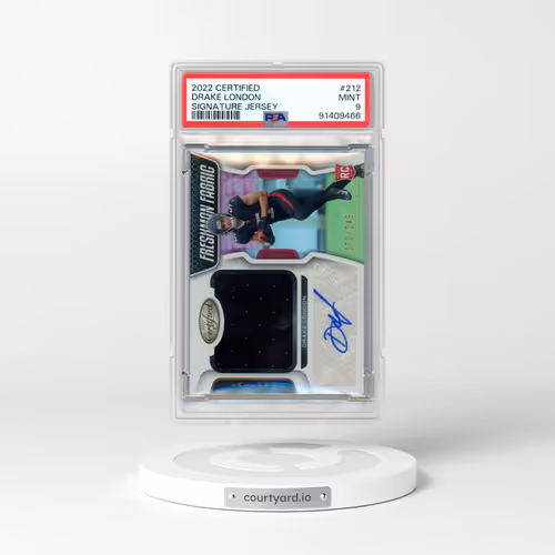 2022 Panini Certified #212 Drake London - Signature Jersey (PSA 9 MINT)