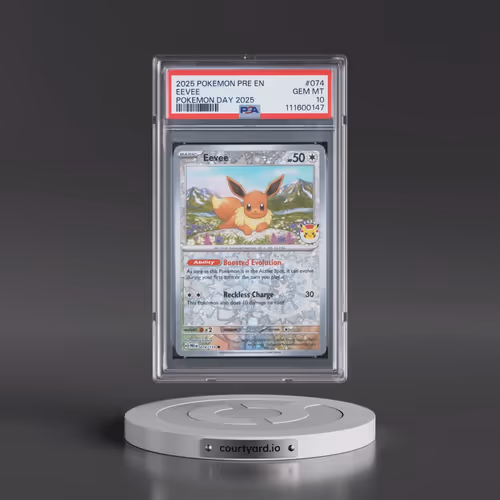 2025 Pokémon Pre EN-Prismatic Evolutions #074 Eevee - Pokemon Day 2025 (PSA 10 GEM MINT)