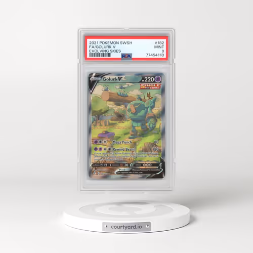 2021 Pokémon Sword & Shield Evolving Skies #182 Golurk V - Holo Full Art (PSA 9 MINT)