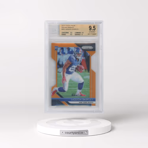 2018 Panini Prizm #202 Saquon Barkley - Orange Prizm Die-Cut (BGS 9.5 GEM MINT)