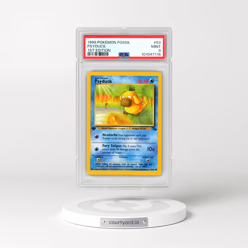 1999 Pokémon Fossil #53 Psyduck - 1st Edition (PSA 9 MINT)