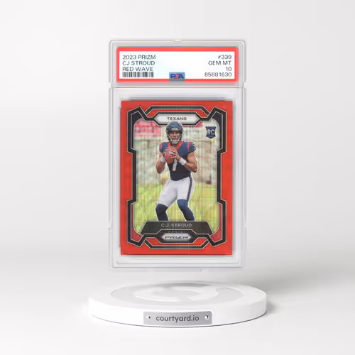 2023 Panini Prizm #339 CJ Stroud - Red Wave (PSA 10 GEM MINT)