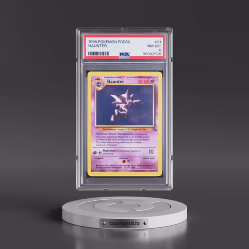 1999 Pokémon Fossil #21 Haunter (PSA 8 NM-MT)