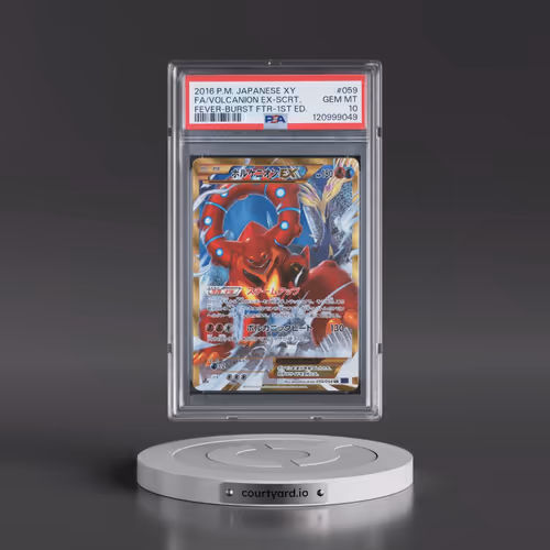 2016 Pokémon XY Fever-Burst Fighter #059 Volcanion EX-Secret - 1st Edition Full Art (PSA 10 GEM MINT