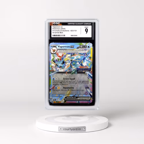 2025 Pokémon Pre EN-Prismatic Evolutions #023 Vaporeon EX - Holo Surprise Box Exclusive (CGC 9 MINT)