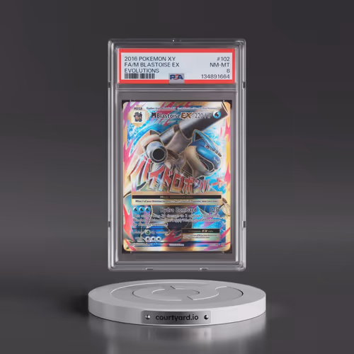 2016 Pokémon XY Evolutions #102 M Blastoise EX - Holo Full Art (PSA 8 NM-MT)