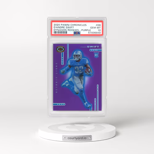2020 Panini Chronicles Dynagon Rookies #D8 D'Andre Swift - Purple (PSA 10 GEM MINT)