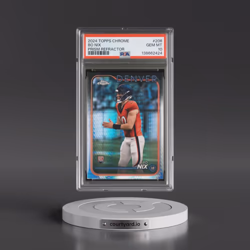 2024 Topps Chrome #206 Bo Nix - Prism Refractor (PSA 10 GEM MINT)