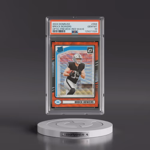 2024 Panini Donruss #394 Brock Bowers - Optic Preview-Red Wave (PSA 10 GEM MINT)