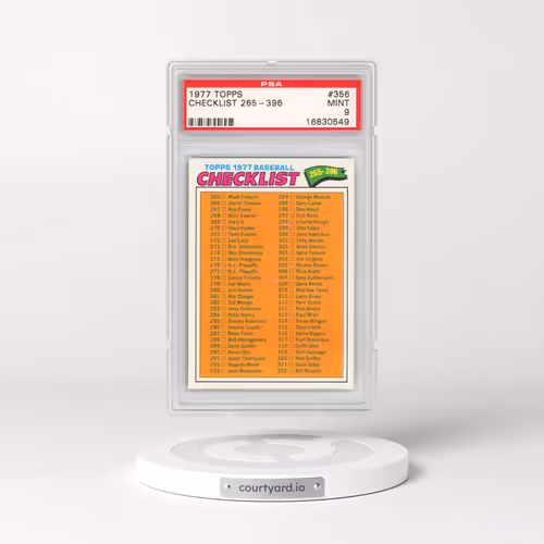 1977 Topps #356 Checklist 265-396 (PSA 9 MINT)