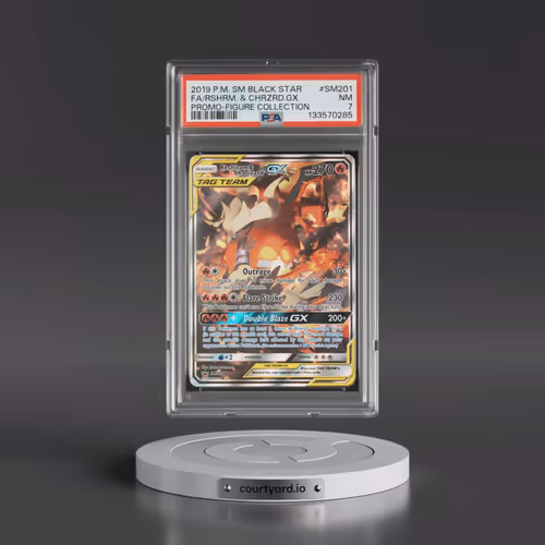 2019 Pokémon SM Black Star Promo #SM201 Reshiram & Charizard GX - Holo Full Art Reshiram & Charizard