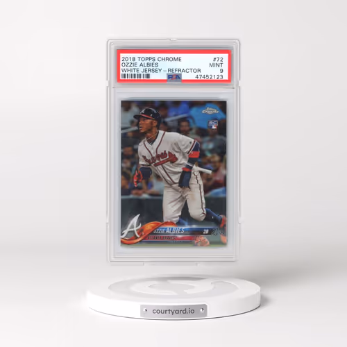 2018 Topps Chrome #72 Ozzie Albies - White Jersey-Refractor (PSA 9 MINT)