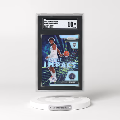 2020 Panini Prizm #1 Anthony Edwards - Instant Impact Silver Prizm (SGC 10 GEM MINT)